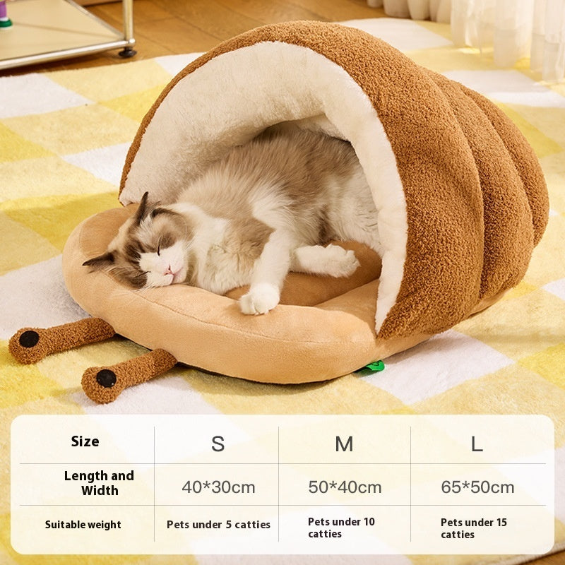 Warm Cat Semi-closed Snail Slippers Nest Pet Products Pi-Mart