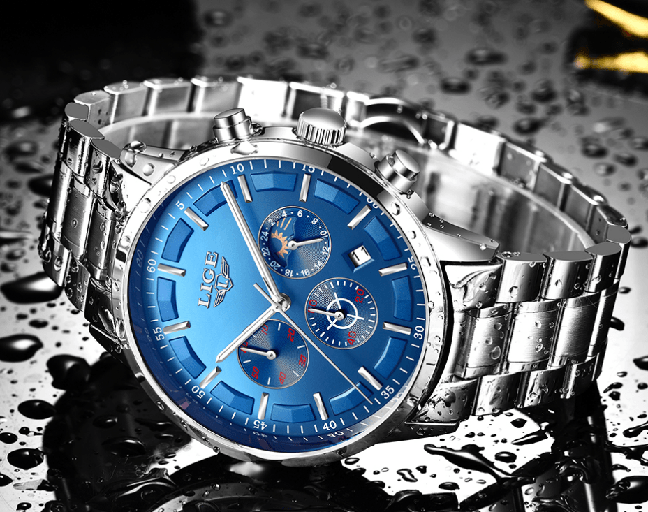 Men's Waterproof  Watch With Chronometers And Date Display Unique Design Perfect Gift Stevvex