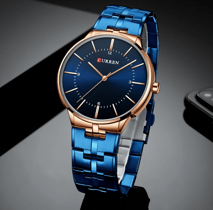 Men's  Waterproof Watch With Shining Bracelet In Five Modern Designs Perfect Gift For Your Loved One Stevvex