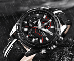 Waterproof Men's Sports  Watch With Leather Transparent Belts, Chronometers Day View Perfect Gift Stevvex