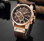 Men's Waterproof Elegant Sport Watch With Chronometers Day View, Leather  Belts And Hardlex Scratch Resistant Glass Perfect Gift For Him Stevvex