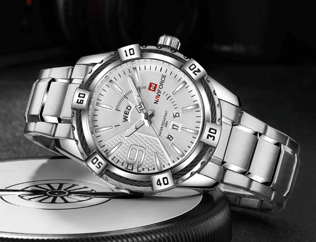 Men's  Luxury Stainless steal Waterproof Watch With Day And Date Display Unique Design Perfect Gift In Modern Metal Men  Wrist Watch Design - SJB-DIAMOND ELITES