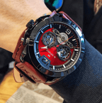 Men's Leather Waterproof Watch With Chronometers And Fluorescent Hands Excellent Design Perfect Gift - SJB-DIAMOND ELITES