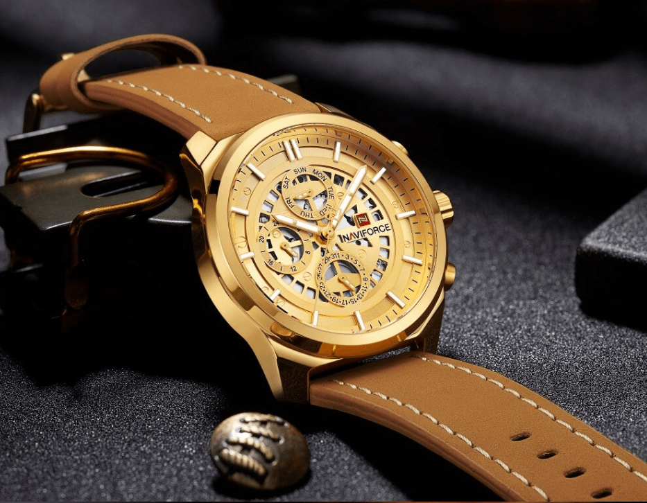 Sports Men's Leather Waterproof Date Display Casual Analog Luxury Watches Unique Design Perfect Gift - SJB-DIAMOND ELITES
