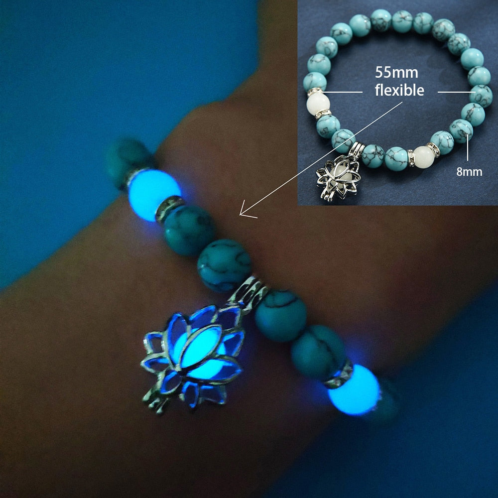 Glow In The Dark Natural Stone Bracelet Pi-Mart