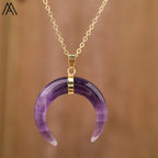 Moon Shape Amethyst Necklace Pi-Mart