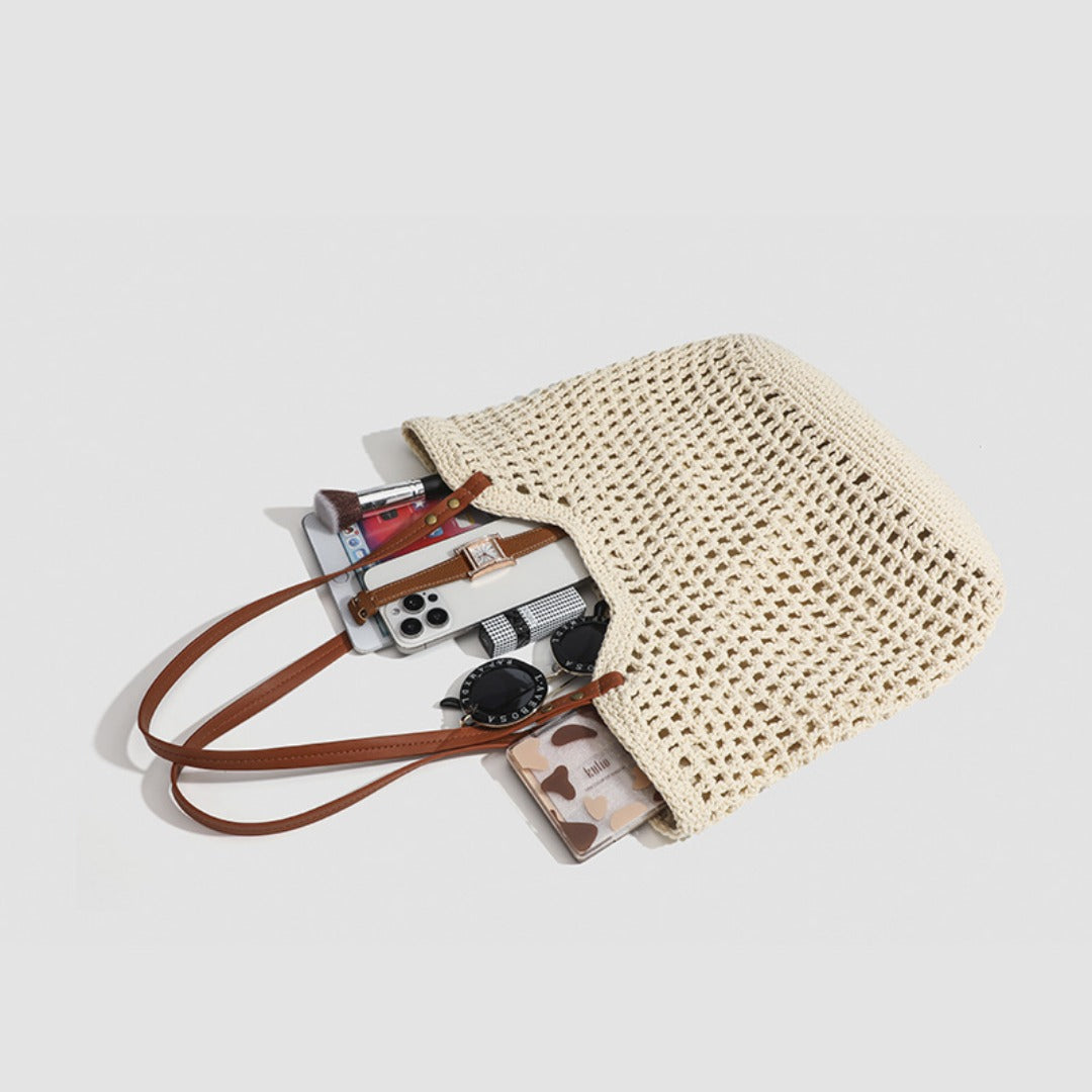 Grid knitted hobo bag, travel commuter shoulder bag, travel large capacity armpit bag, crochet hobo purse - SJB-DIAMOND ELITES