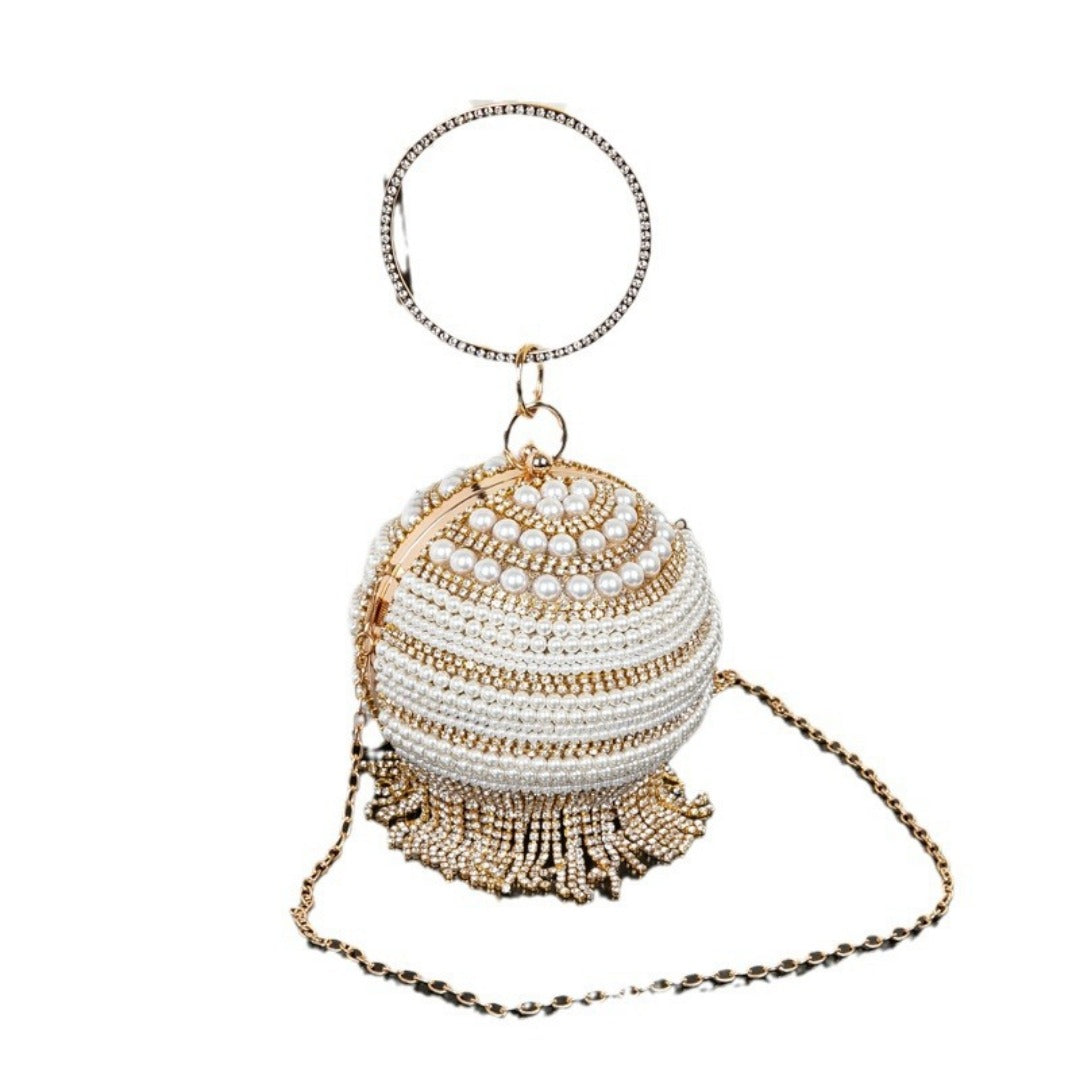 Small Round Bag, Versatile Dress Purse, Spherical Evening Purse, Evening Bags for Women Formal, Prom Bag, Party Purse, Prom Bags Clutch, Wedding Purse - SJB-DIAMOND ELITES