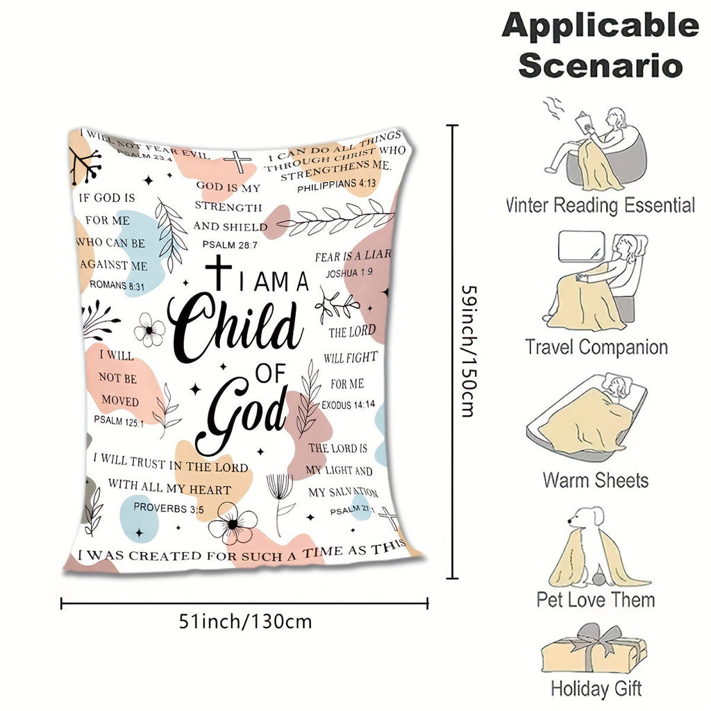 Women Gifts - I Am A Child Of God Blanket, Religious Gifts, Secret Sister Gifts For Women Inspiration Blanket Super Soft Flannel Blanket Lootquake LLC