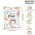 Women Gifts - I Am A Child Of God Blanket, Religious Gifts, Secret Sister Gifts For Women Inspiration Blanket Super Soft Flannel Blanket Lootquake LLC