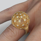 Hollow Spherical Diamond-studded Ring Design