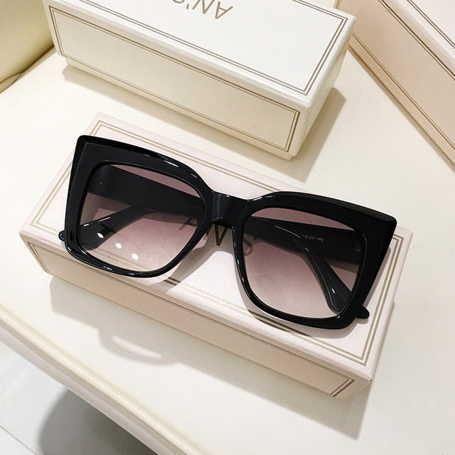 Rectangle Big Frame Cat Eye Sunglasses - SJB-DIAMOND ELITES
