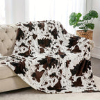 1pc Soft and Warm Cow Print Blanket - Lightweight Plush Flannel Fleece Throw for Sofa, Couch, Bed - Home Decorative Gift for All Seasons