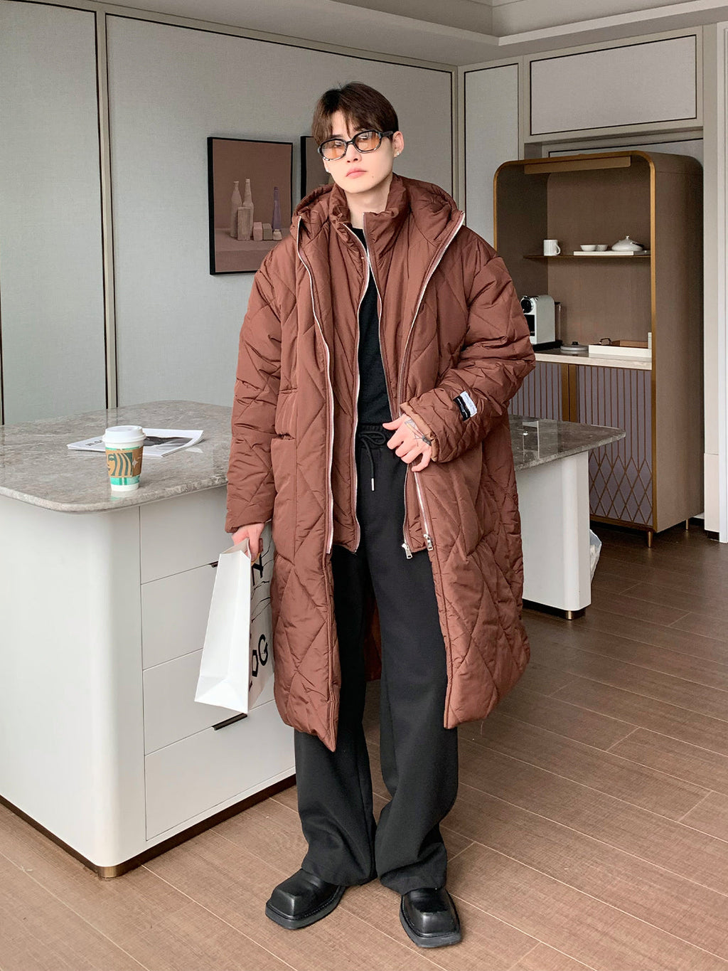 Small Group Splicing Fake Two Medium-length Trench Coats Pi-Mart