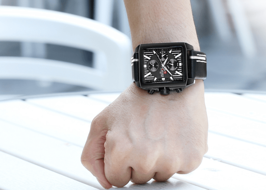 Men's Waterproof Watch With Leather Belt And Chronometers  Retro Style Unique Shape Excellent Gift - SJB-DIAMOND ELITES