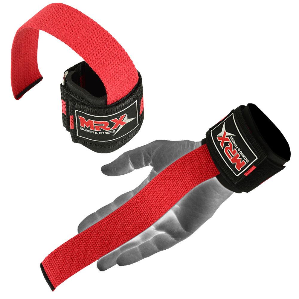 MRX Weight Lifting Bar Straps With Wrist Support Wraps Heavy Duty Bodybuilding Workout Gym Padded Strap Pair - SJB-DIAMOND ELITES