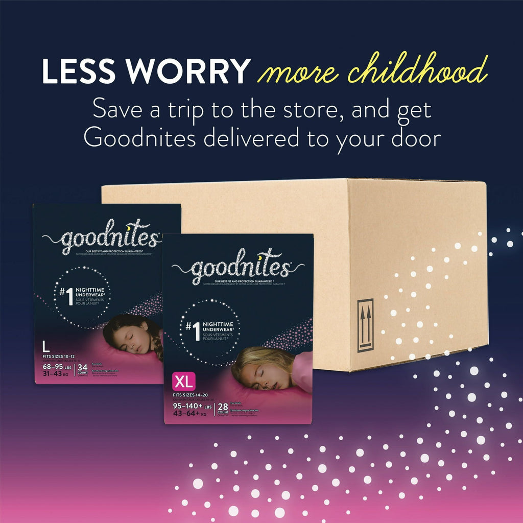 Goodnites Girls' Nighttime Bedwetting Underwear Size L, 34 Count EasyOptionXY LLC