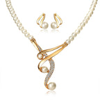 Europe and the United States cross border personality pearl clavicle necklace, high-end jewelry, pearl necklace, earrings set two sets Pi-Mart