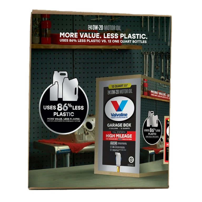 Valvoline Full Synthetic High Mileage 0W-20 Motor Oil, 12 QT EasyOptionXY LLC