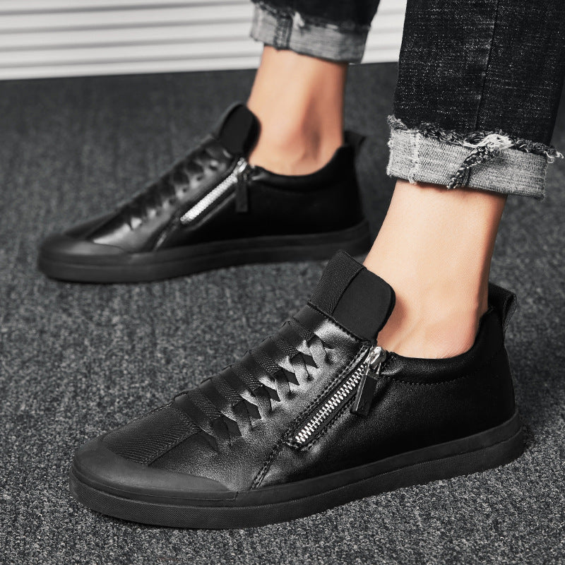 Winter men's shoes round toe caps men's leather shoes Pi-Mart