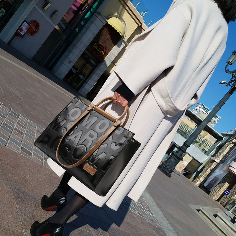 Female Large Capacity Top-Handle Bag Lady's Handbag Casual Tote Girl Messenger Bag Pi-Mart