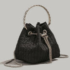 Rhinestone chain handbag women, fashion drawstring bucket bag evening clutch purse party Prom bag Party purse Prom bags clutches - SJB-DIAMOND ELITES