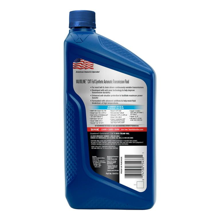 Valvoline Full Synthetic Continuously Variable Transmission Fluid (CVT) 1 QT
