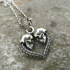 Double Skull Heart Pendant Pi-Mart