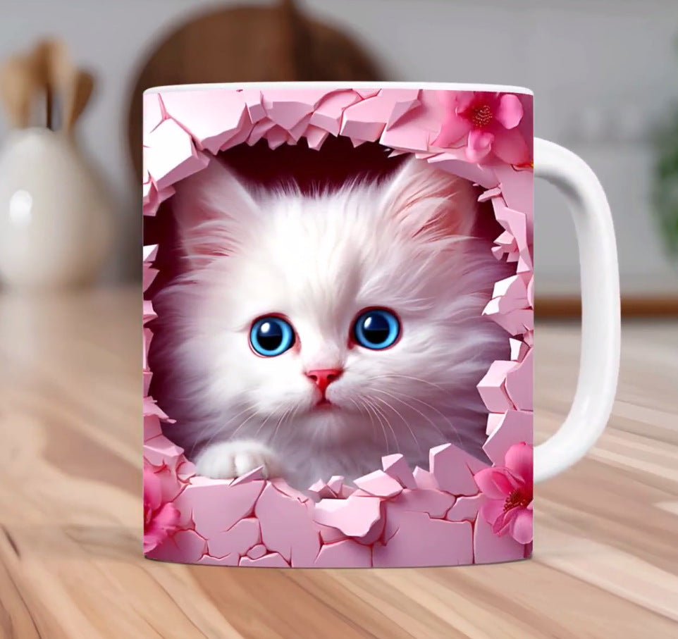 Cat Hollow Wall Ceramic Coffee Mug Pi-Mart