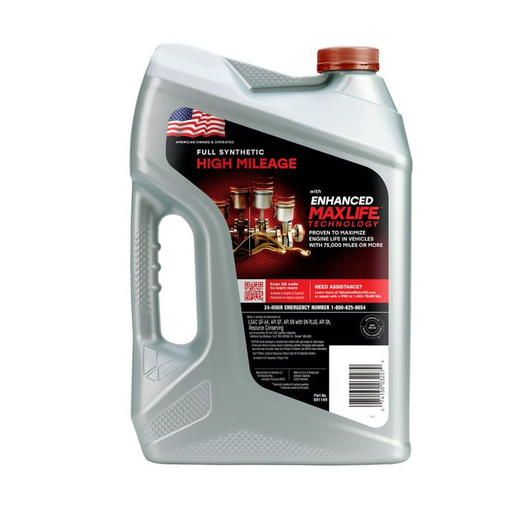 Valvoline Full Synthetic High Mileage MaxLife 5W-30 Motor Oil 5 QT, Case of 3