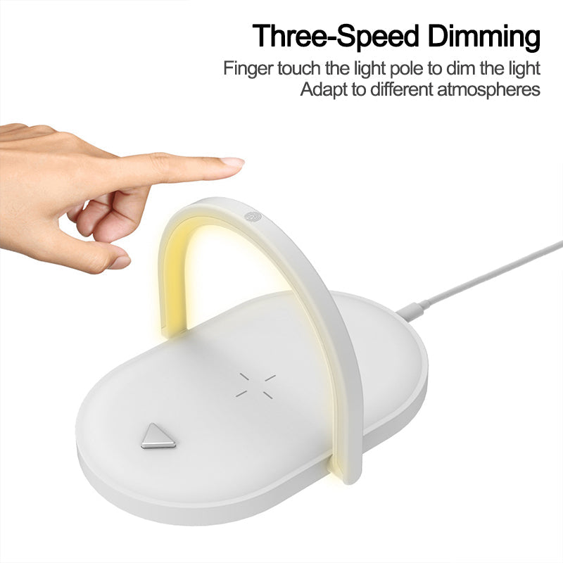 3 In 1 Foldable Wireless Charger Night Light Wireless Charging Station Stonego LED Reading Table Lamp 15W Fast Charging Light Pi-Mart