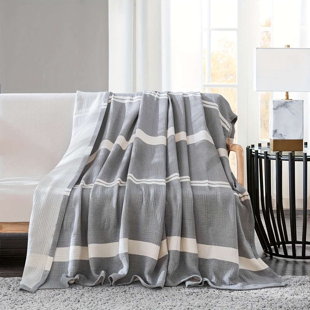 1pc Muslin Blankets, 4-Layer Muslin Functional blanket, Lightweight Soft Breathable Bedding Blanket, Throw Blanket For Couch, Nap, Picnic, All Season