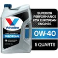 Valvoline European Vehicle Full Synthetic 0W-40 Motor Oil 5 QT