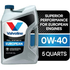 Valvoline European Vehicle Full Synthetic 0W-40 Motor Oil 5 QT