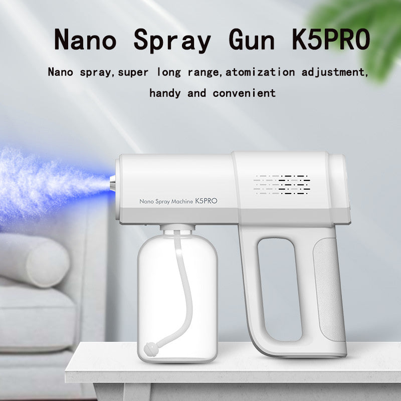 Electric Sanitizer Sprayer Handheld Blue Light Nano Steam Disinfection Spray Gun Home Car Wireless USB Humidifier Atomizer Pi-Mart