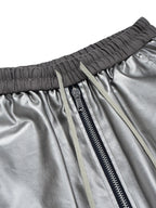 Men's Cargo Style Metallic Zipper Shorts