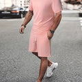 Men's Outfit, Solid Casual Crew Neck Short Sleeve T-Shirt & Drawstring Shorts 2-piece Set For Summer Outdoor Activities Lootquake LLC