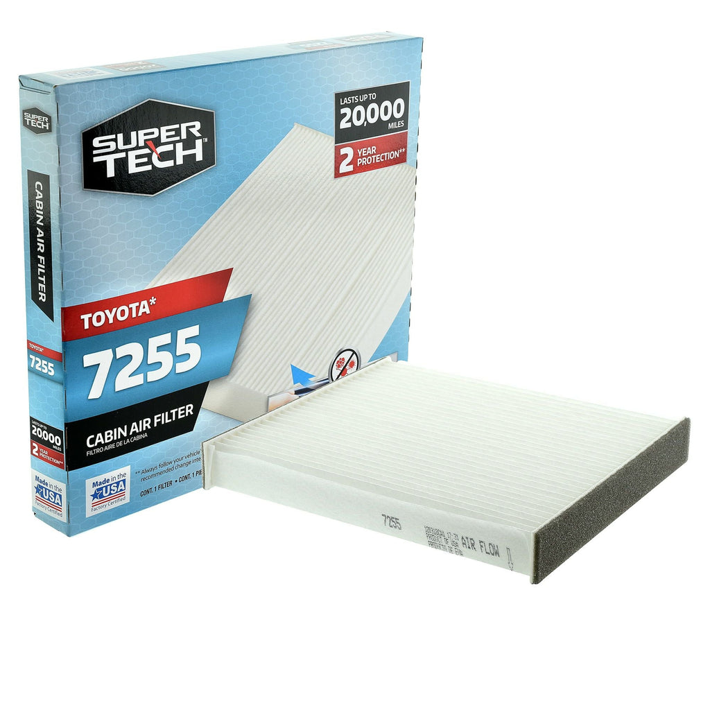 SuperTech Cabin Air Filter 7255, Replacement Air/Dust Filter for Toyota