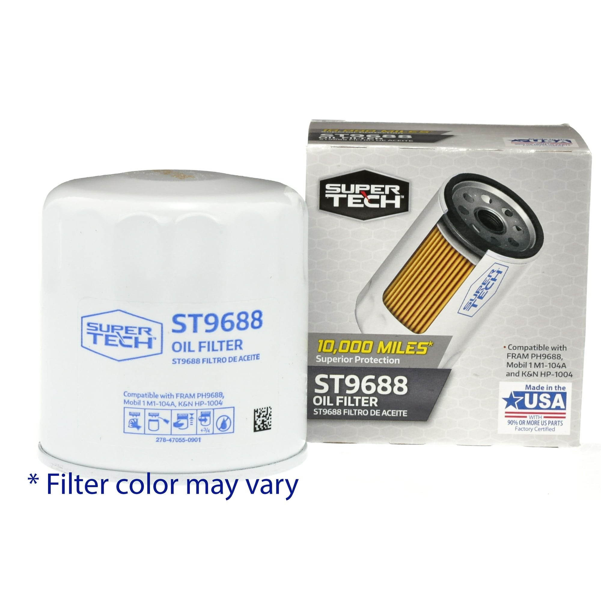 Super Tech ST9688 10K Mile Spin-On Motor Oil Filter Fits Honda, Hyundai, Isuzu, Kia and Mitsubishi