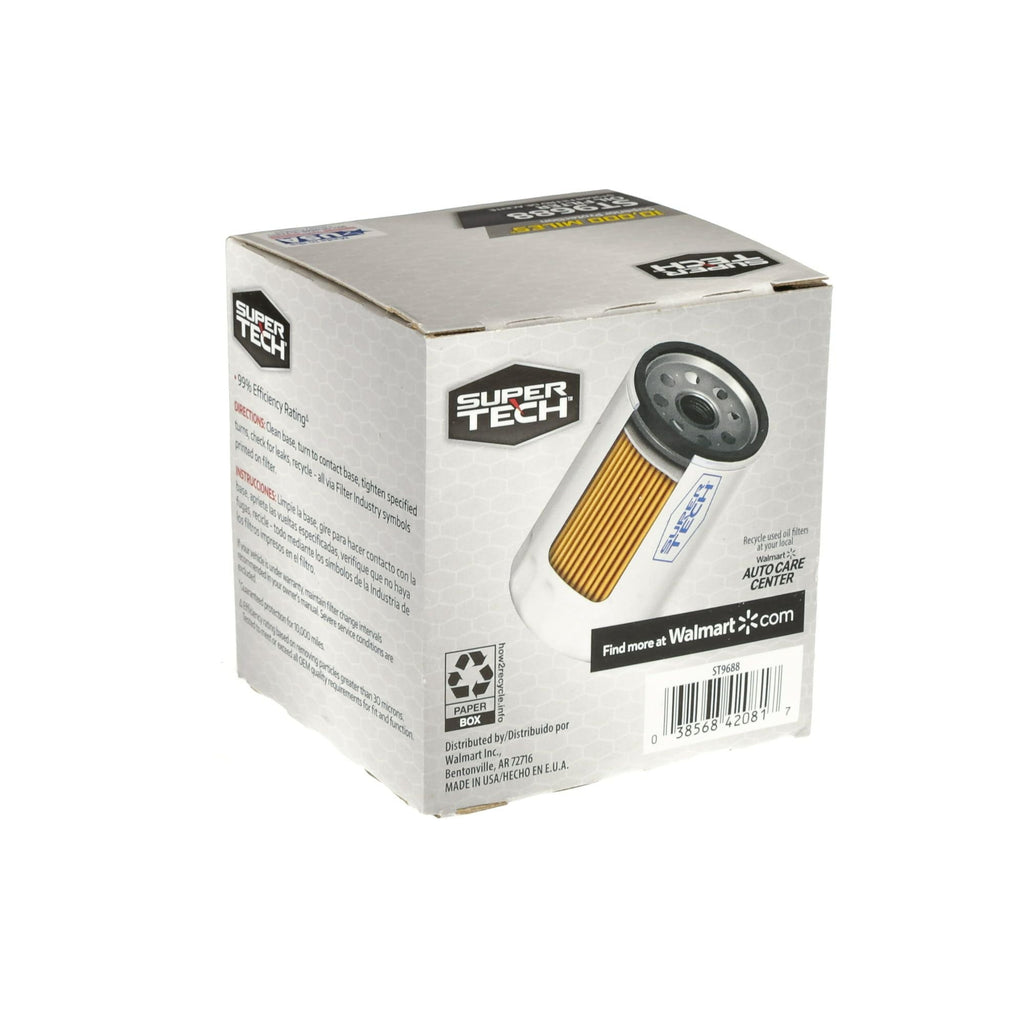 Super Tech ST9688 10K Mile Spin-On Motor Oil Filter Fits Honda, Hyundai, Isuzu, Kia and Mitsubishi