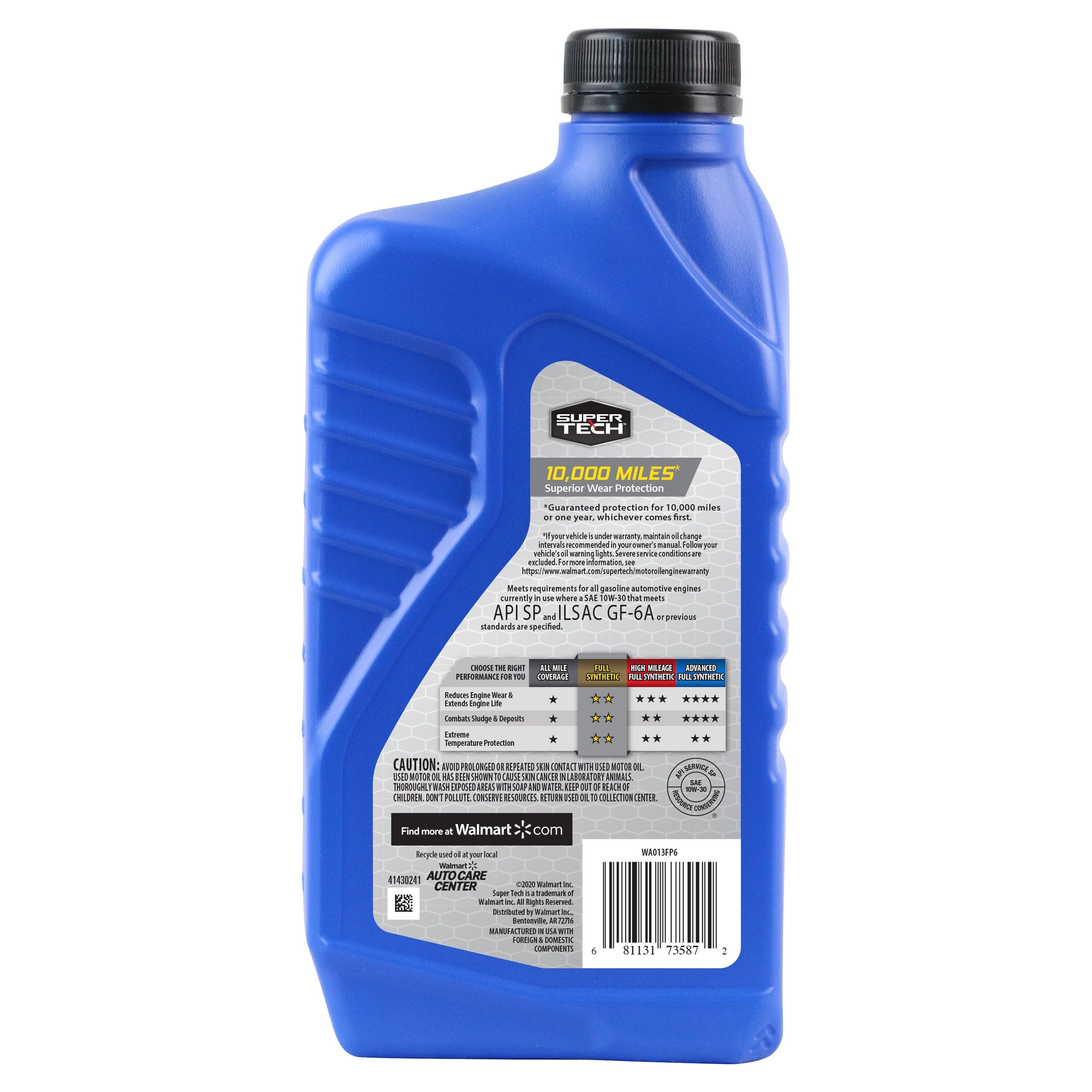 Super Tech Full Synthetic SAE 10W-30 Motor Oil, 1 Quart EasyOptionXY LLC