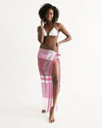 Sheer Plaid Pink Swimsuit Cover Up