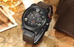 Men's Sport Waterproof Watch With Chronometers Large Numbers And Fluorescent Hands Perfect Gift For Your Man Stevvex