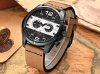 Men's  Waterproof Retro Style Watch With Excellent  Background, Chronometers  Large Numbers Perfect Gift Stevvex