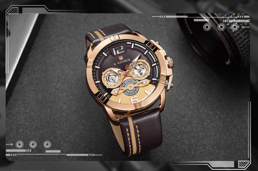Waterproof  Quartz  Man Leather Sport Wrist Watch  Luxury Unique Design Perfect Gift - SJB-DIAMOND ELITES