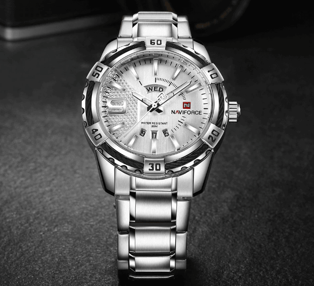 Men's  Luxury Stainless steal Waterproof Watch With Day And Date Display Unique Design Perfect Gift In Modern Metal Men  Wrist Watch Design - SJB-DIAMOND ELITES