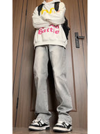 Black Casual Trousers Straight Micro-pull Lootquake LLC
