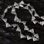 S925 Silver Heart Broken Graffiti Love Necklace