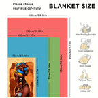 1pc Soft & Warm Flannel Blanket - Vibrant African Woman Pattern, Multi-Purpose Throw Blanket for Couch, Sofa, Office, Bed, Camping, Travel - Cozy Gift for All Seasons, Indoor and Outdoor Use