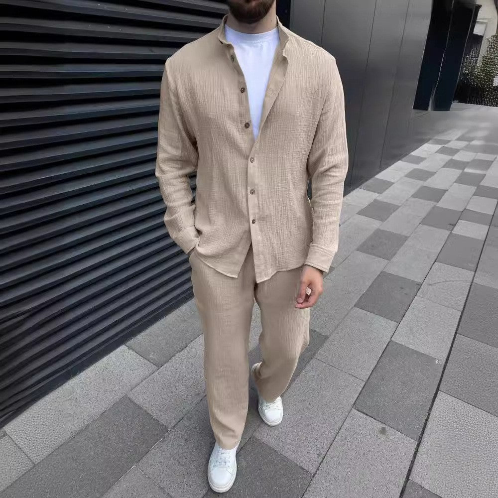 Cotton Men Suit Fashion Comfortable Top Pants Lootquake LLC